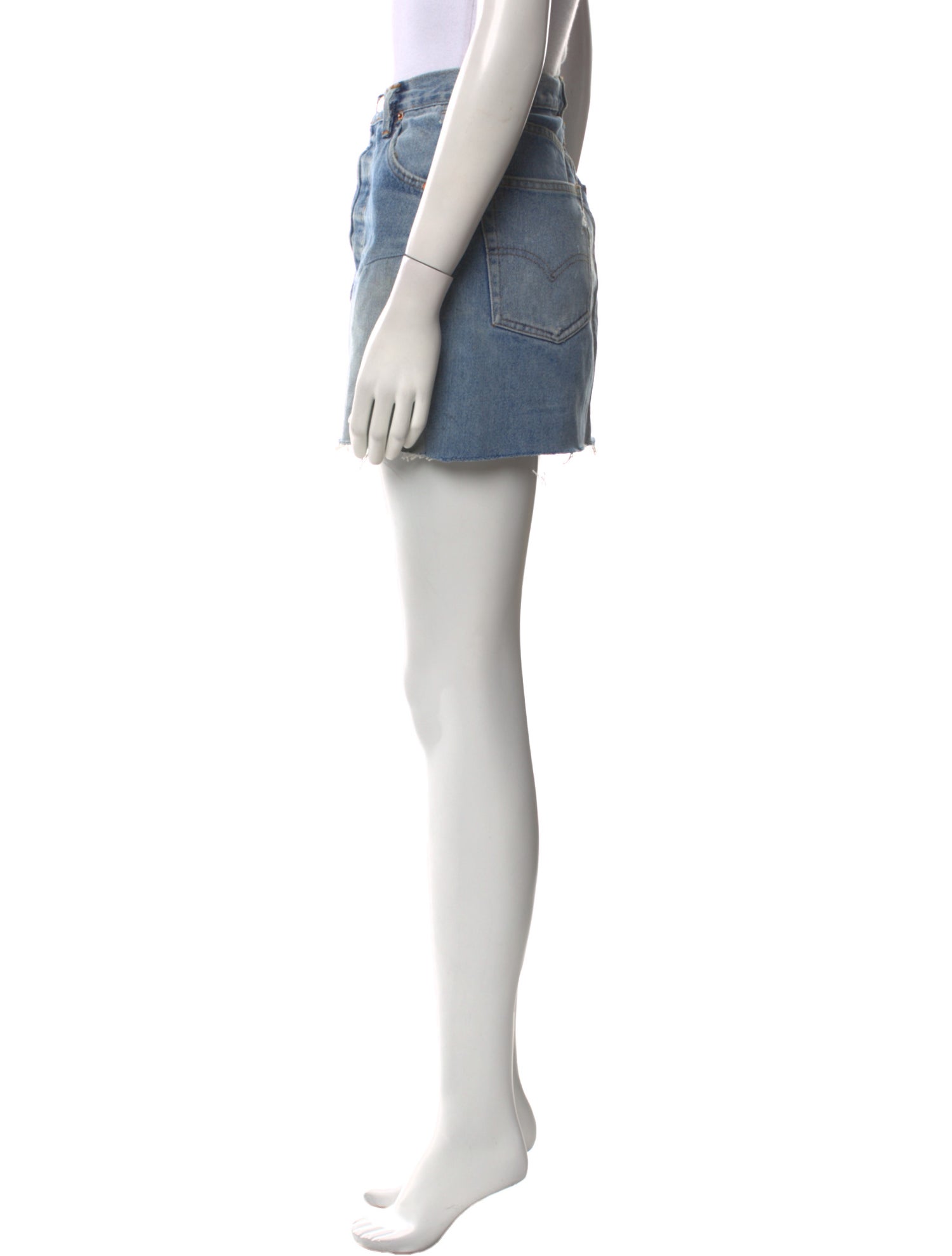 Re/Done X Levis Distressed Accents Mini Skirt