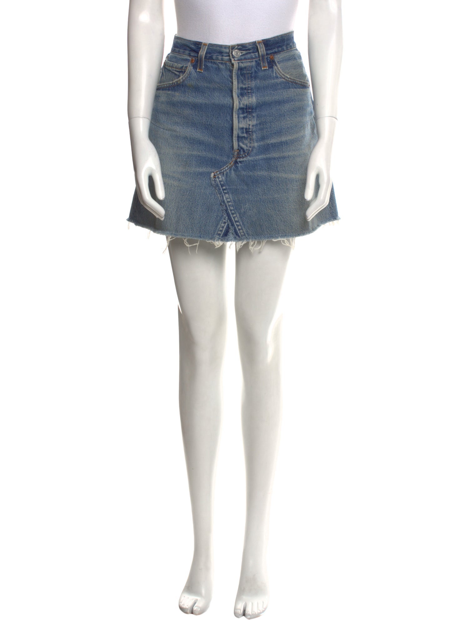 Re/Done X Levis Distressed Accents Mini Skirt