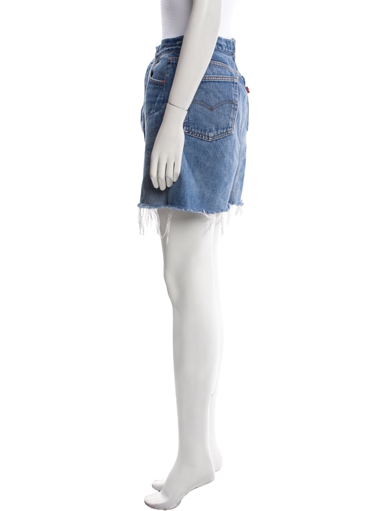 Re/Done X Levis Raw-Edge Trim Mini Skirt