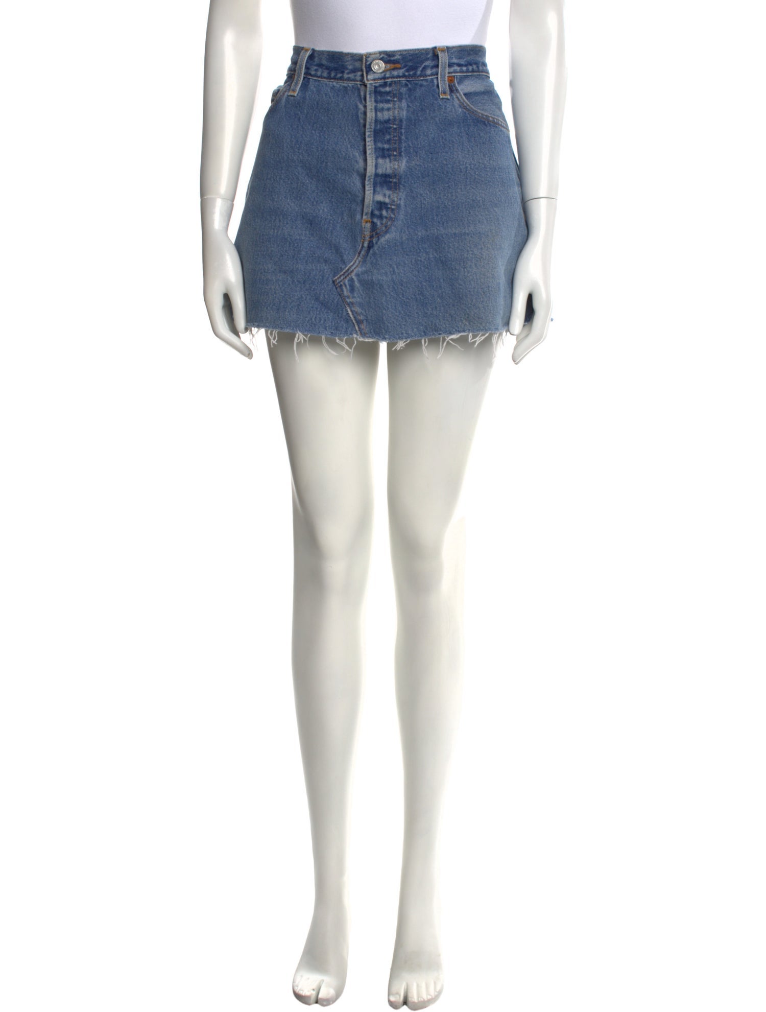 Re/Done X Levis Distressed Accents Mini Skirt