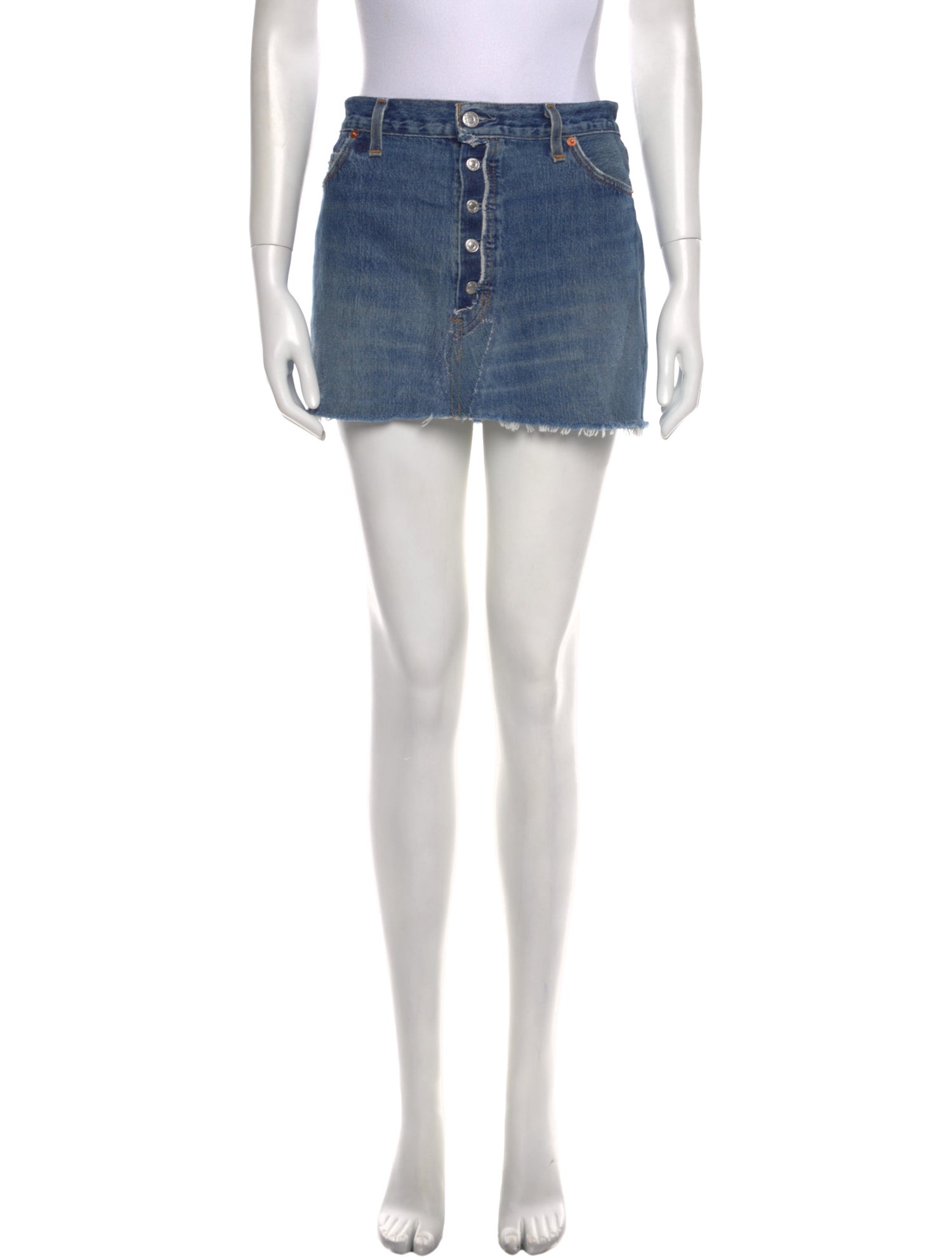 Re/Done X Levis Distressed Accents Mini Skirt