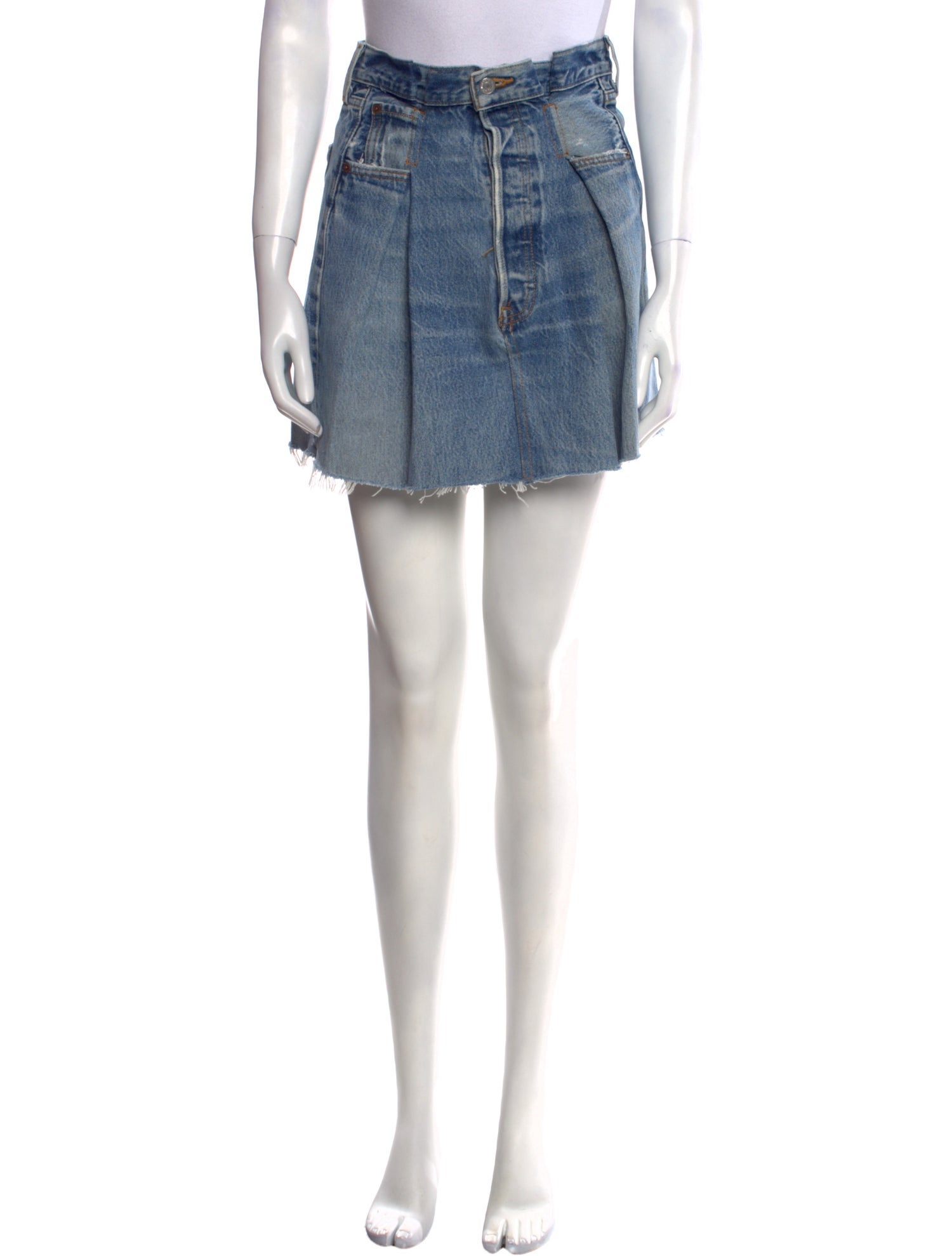 Re/Done X Levis Distressed Accents Mini Skirt