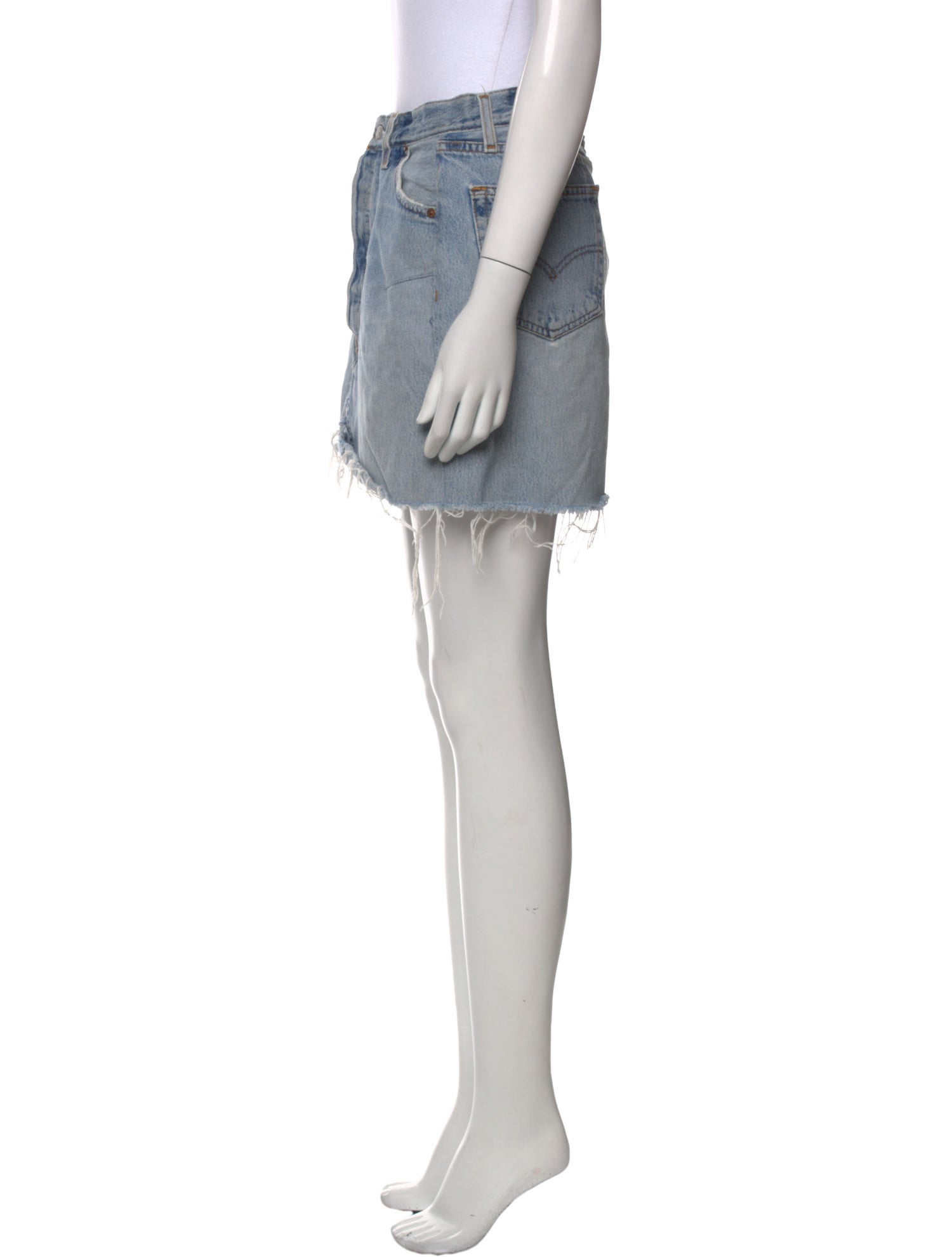 Re/Done X Levis Distressed Accents Mini Skirt