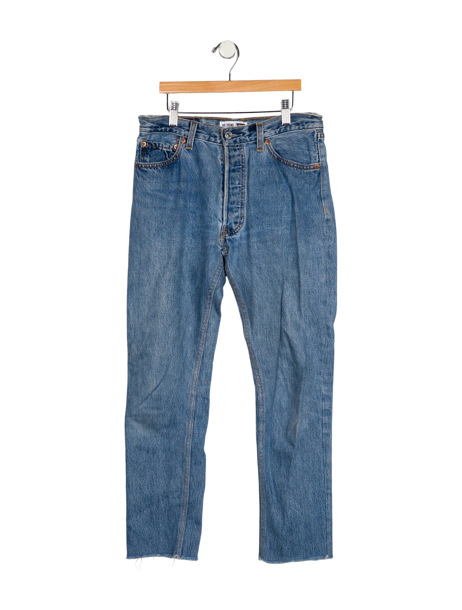 Re/Done X Levis Mid-Rise Straight Leg Jeans