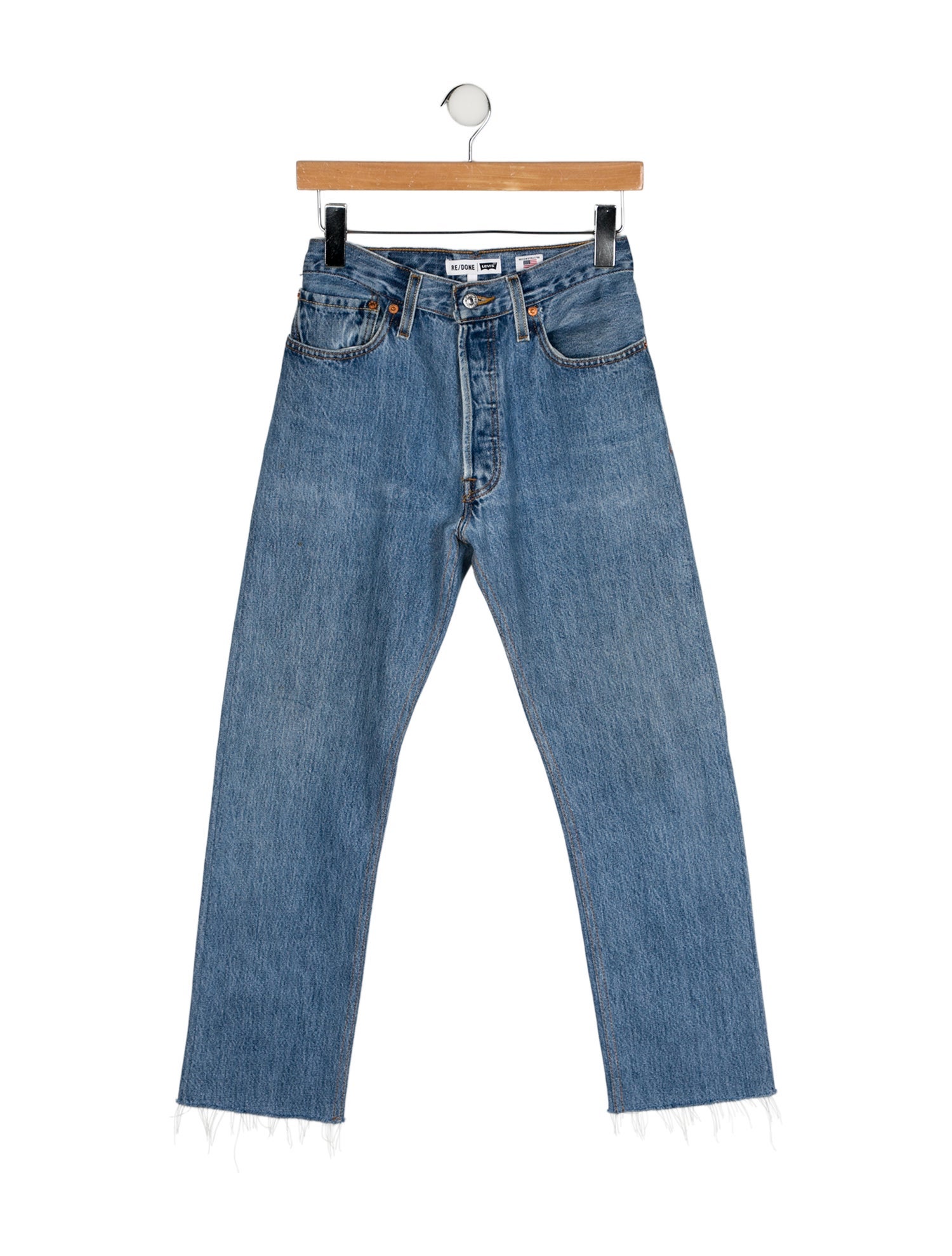 Re/Done X Levis Mid-Rise Straight Leg Jeans