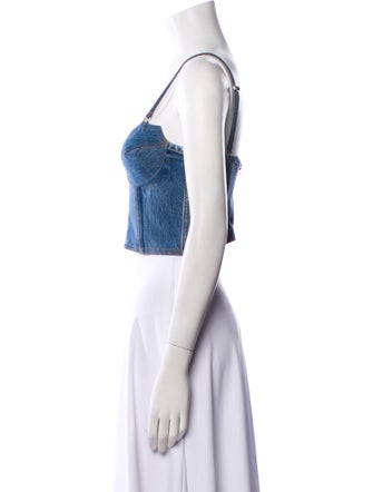 Re/Done X Levis Square Neckline Sleeveless Crop Top