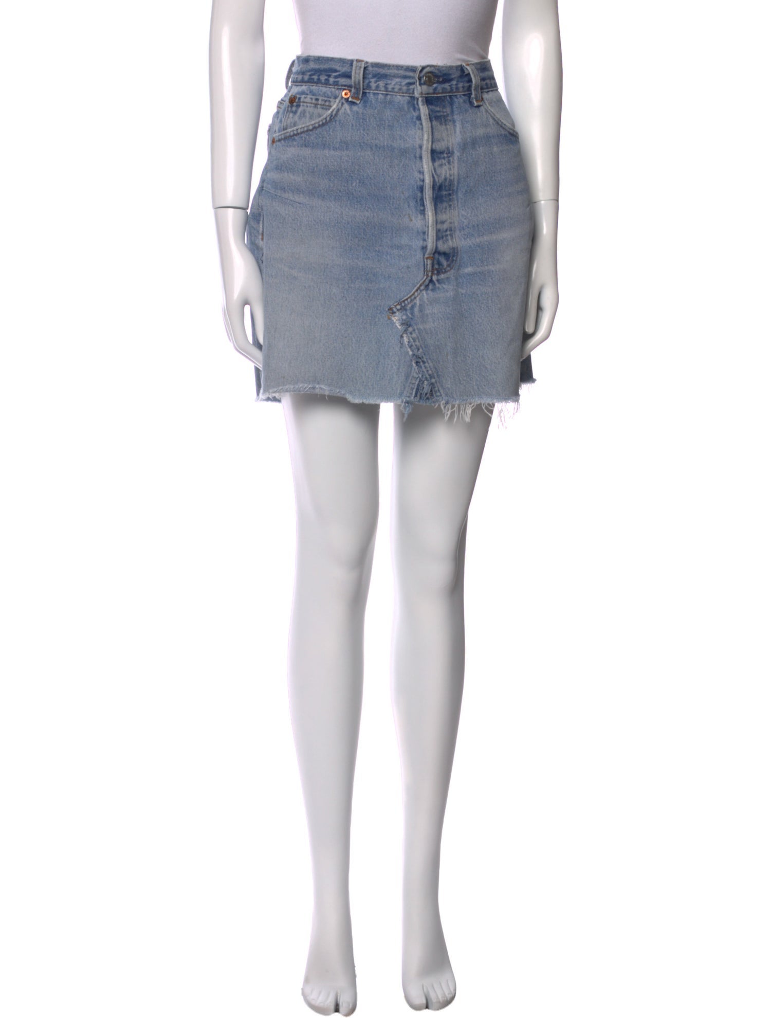 Re/Done X Levis Distressed Accents Mini Skirt