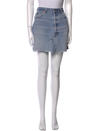 Re/Done X Levis Distressed Accents Mini Skirt