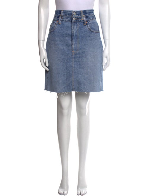 Re/Done X Levis Distressed Accents Knee-Length Skirt