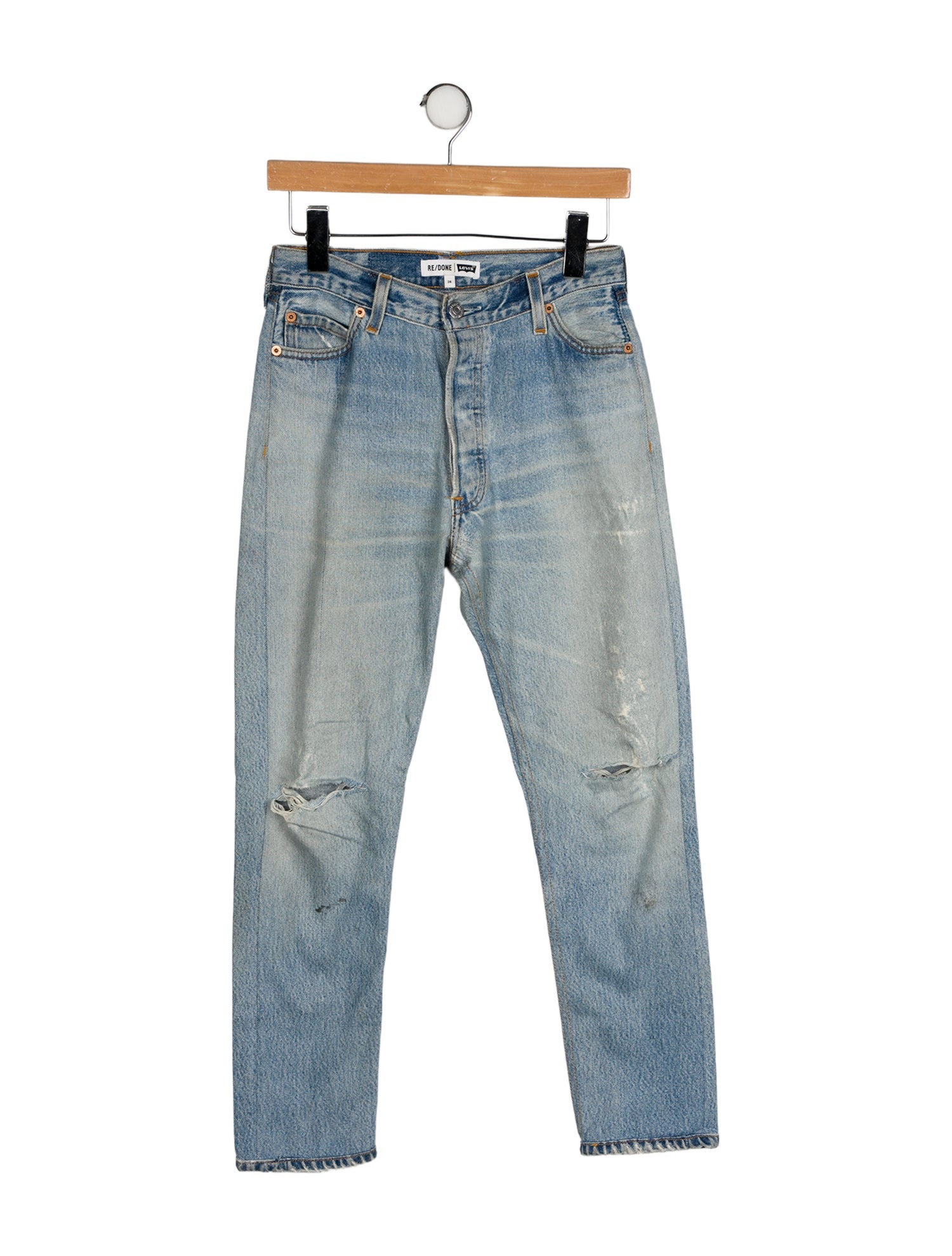 Re/Done X Levis Mid-Rise Straight Leg Jeans