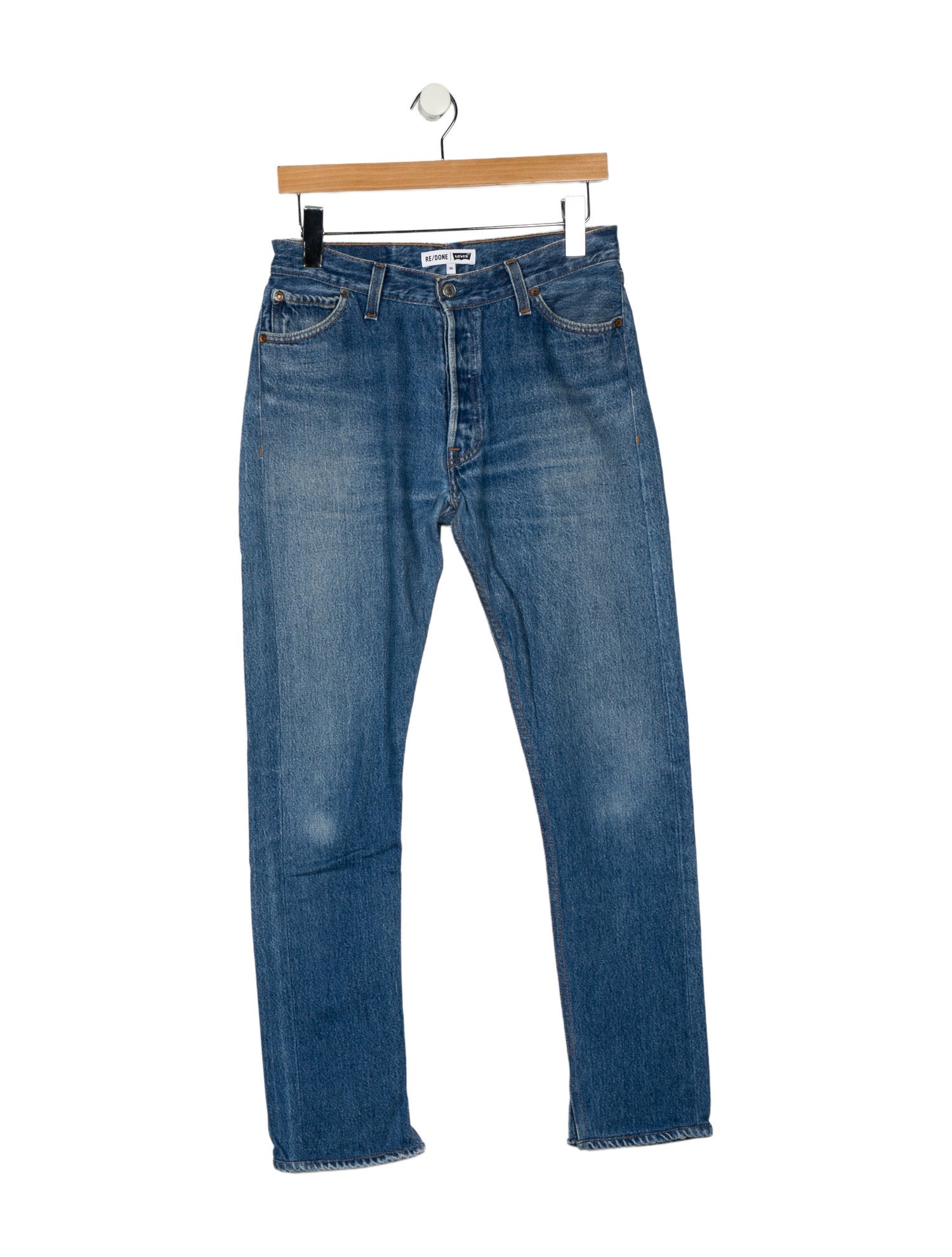 Re/Done X Levis Mid-Rise Straight Leg Jeans
