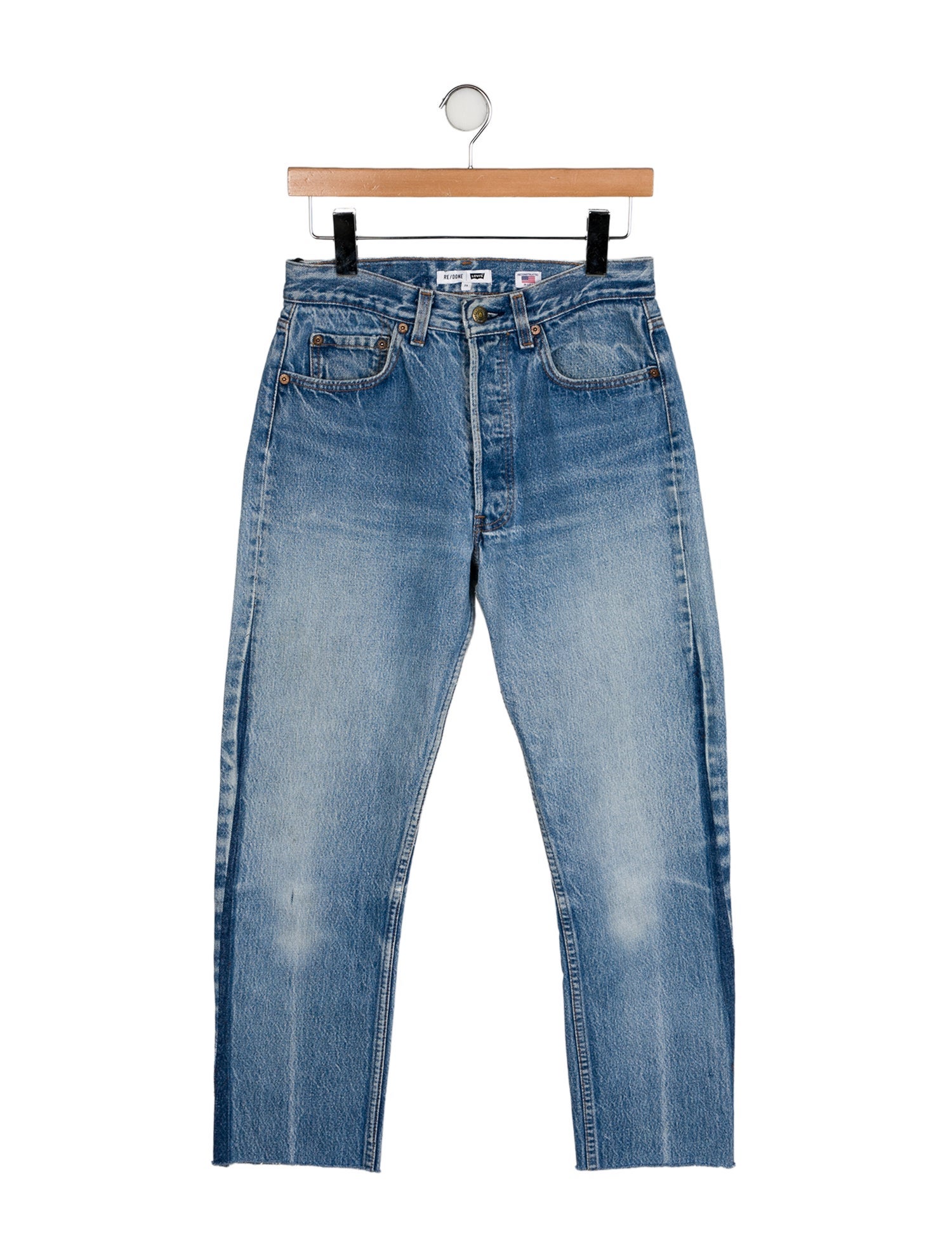 Re/Done X Levis Mid-Rise Straight Leg Jeans