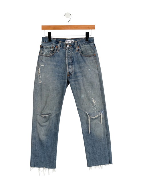 Re/Done X Levis Mid-Rise Straight Leg Jeans