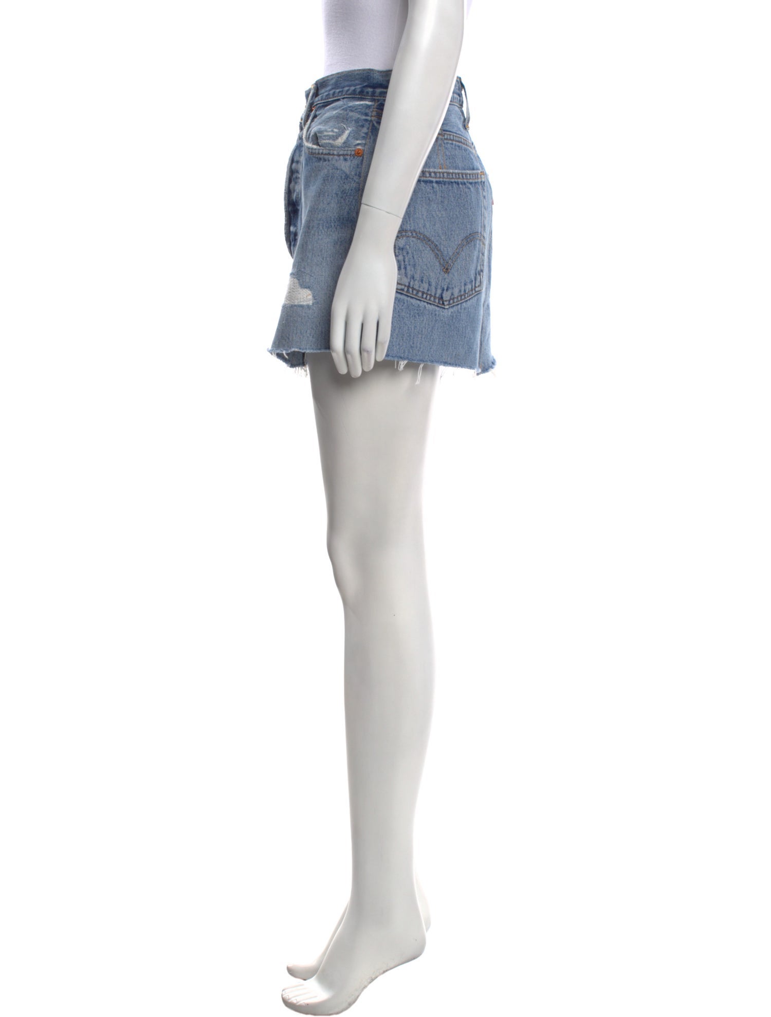 Re/Done X Levis Distressed Accents Mini Skirt