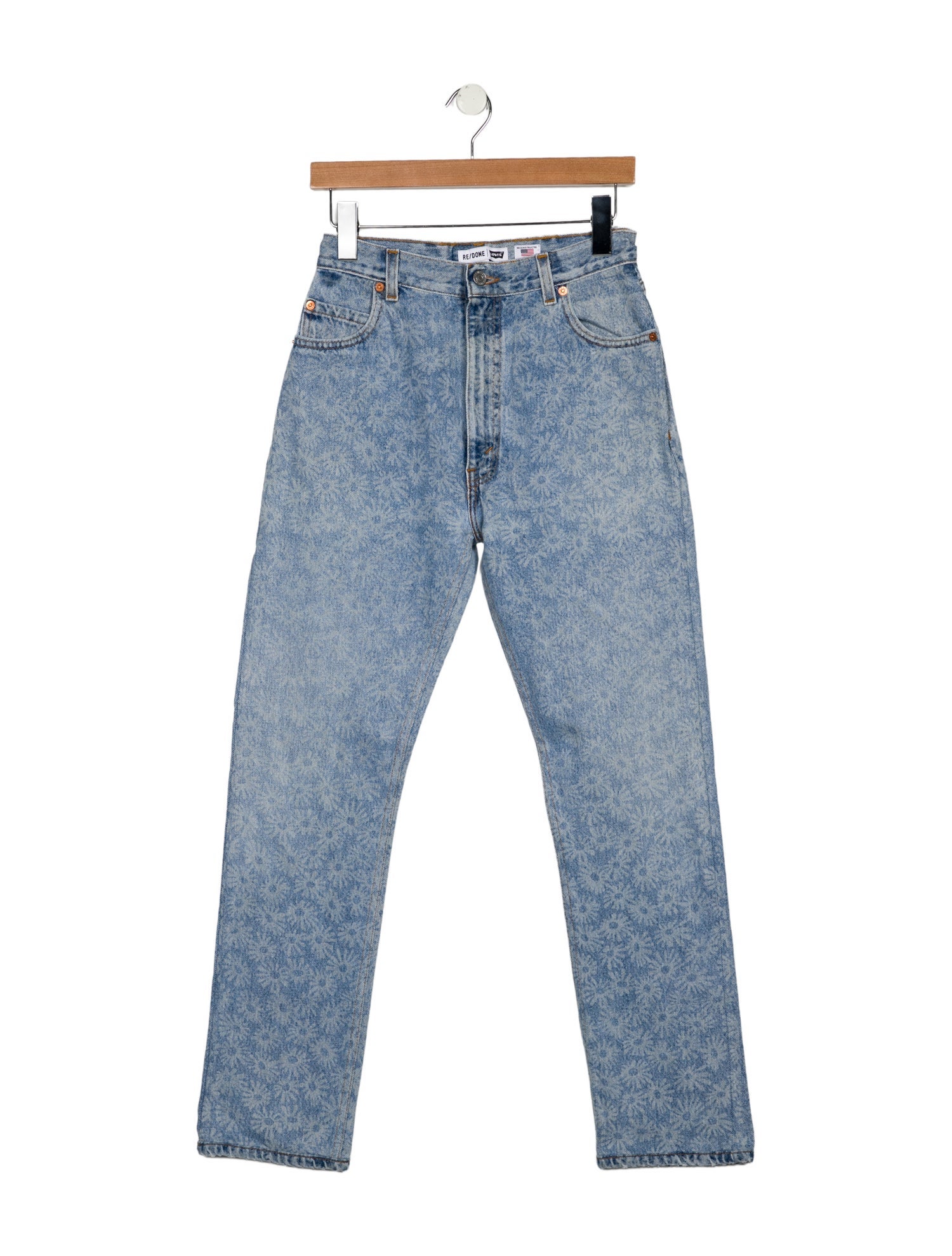 Re/Done X Levis Mid-Rise Straight Leg Jeans