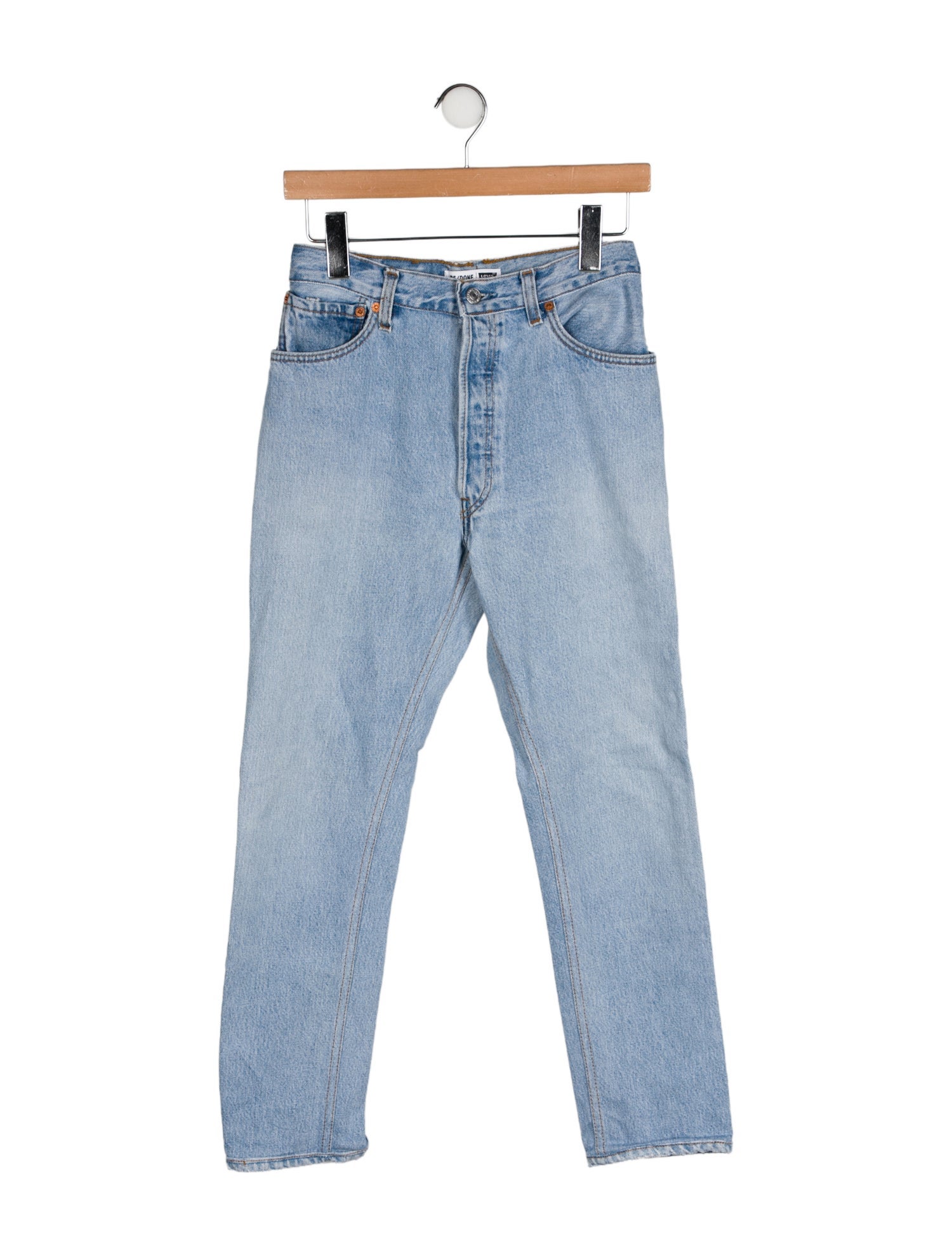 Re/Done X Levis Mid-Rise Straight Leg Jeans