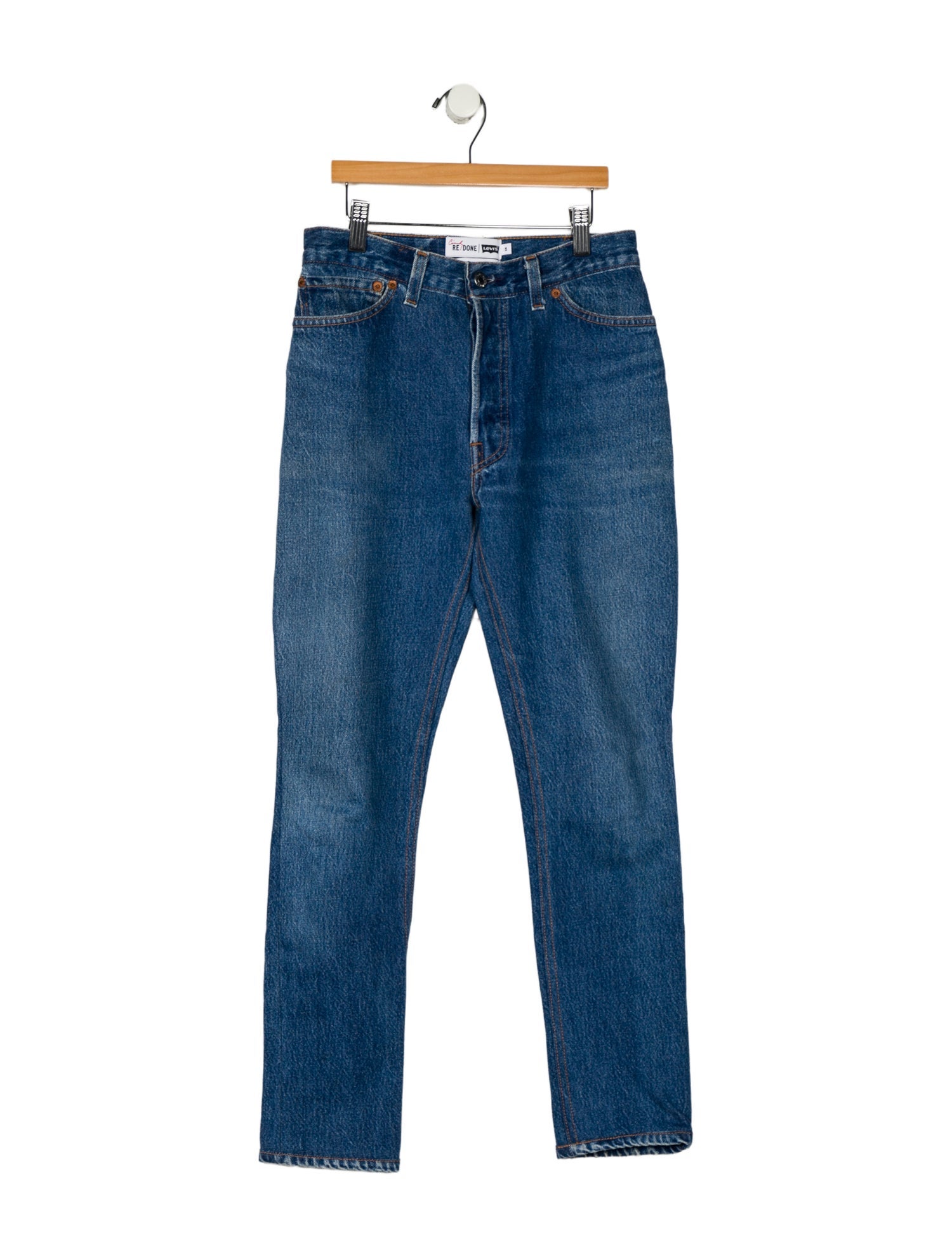Re/Done X Levis Mid-Rise Straight Leg Jeans