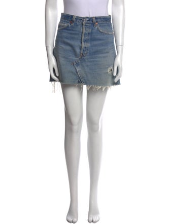 Re/Done X Levis Distressed Accents Mini Skirt