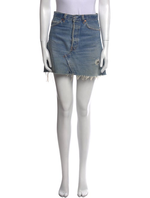 Re/Done X Levis Distressed Accents Mini Skirt
