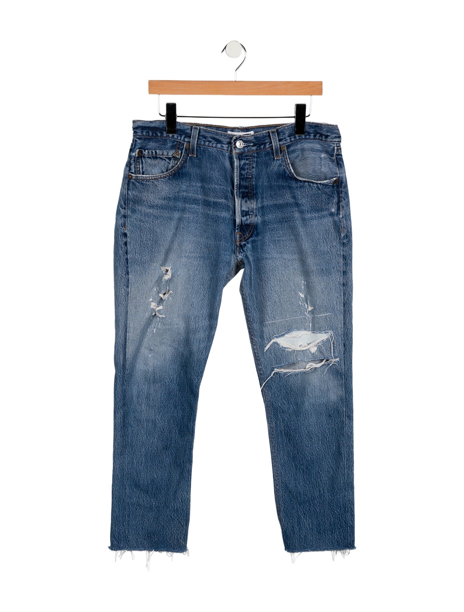 Re/Done X Levis Mid-Rise Straight Leg Jeans