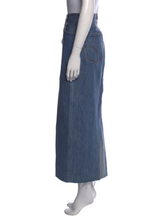 Re/Done X Levis Fringe Trim Accent Midi Length Skirt