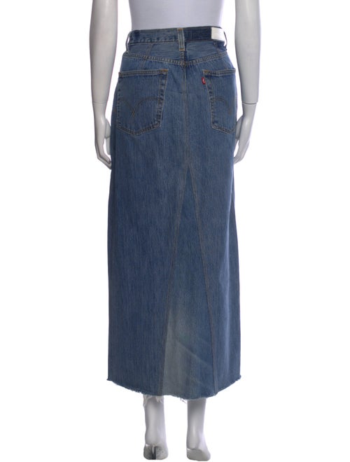 Re/Done X Levis Fringe Trim Accent Midi Length Skirt