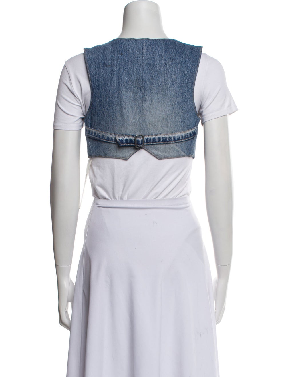 Re/Done X Levis Vest Blue & White Collarless - image 3