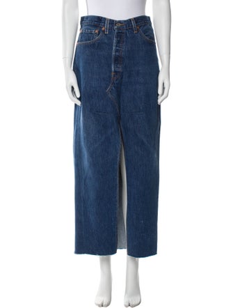 Re/Done X Levis Raw-Edge Trim Midi Length Skirt