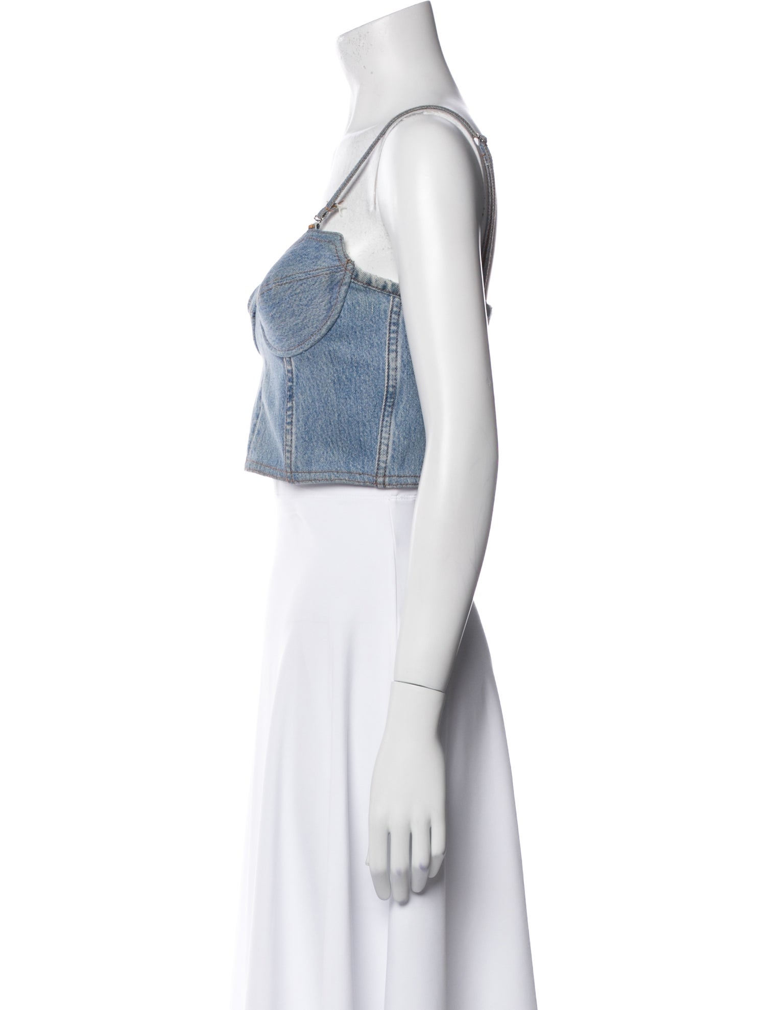 Re/Done X Levis Square Neckline Sleeveless Crop Top