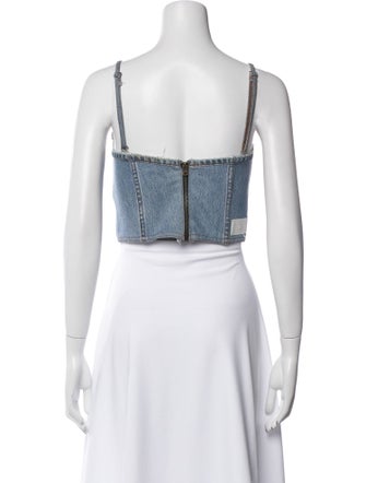 Re/Done X Levis Square Neckline Sleeveless Crop Top