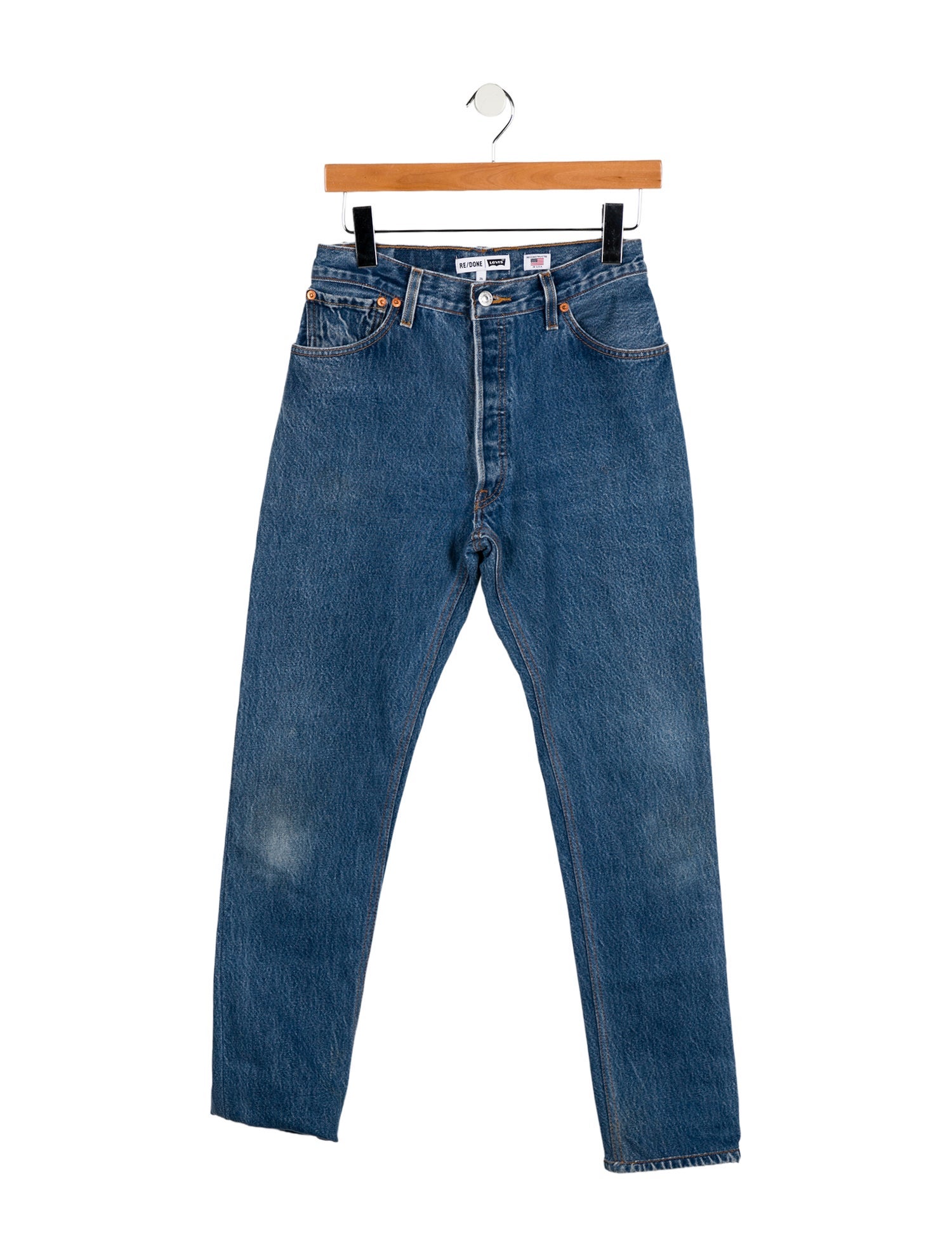 Re/Done X Levis Mid-Rise Straight Leg Jeans