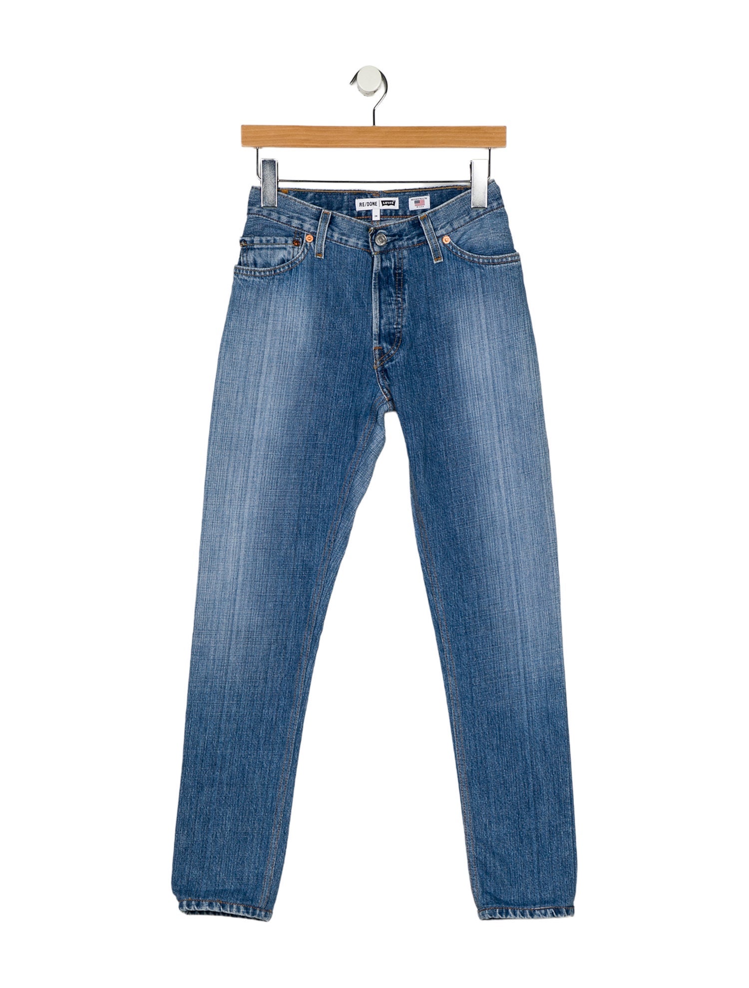 Re/Done X Levis Mid-Rise Straight Leg Jeans