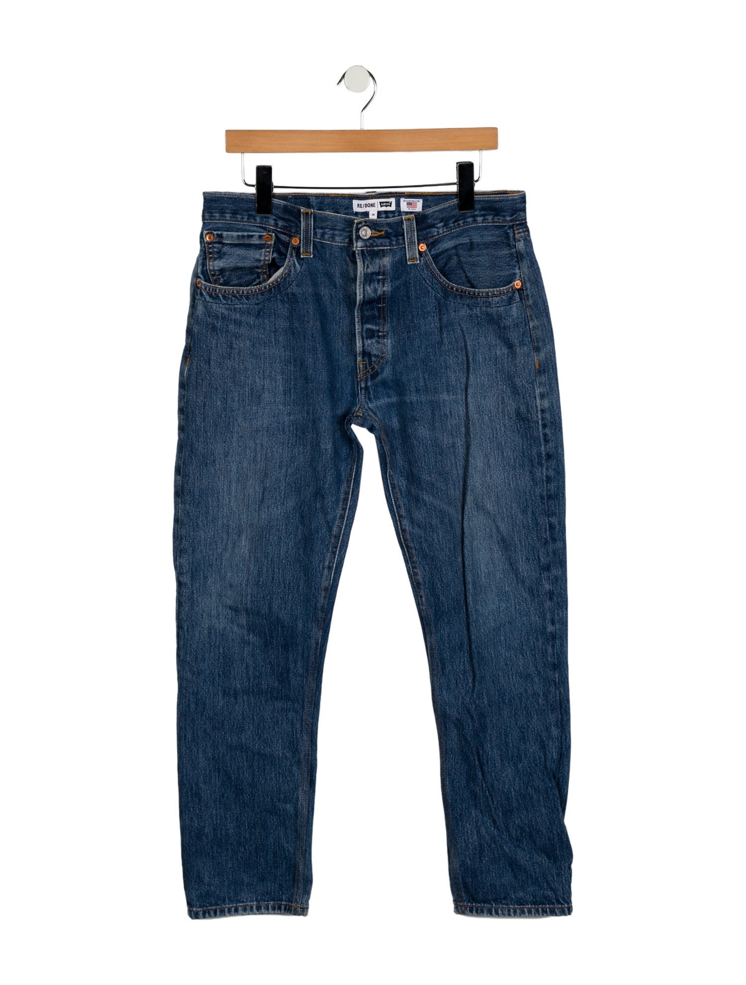 Re/Done X Levis Mid-Rise Straight Leg Jeans