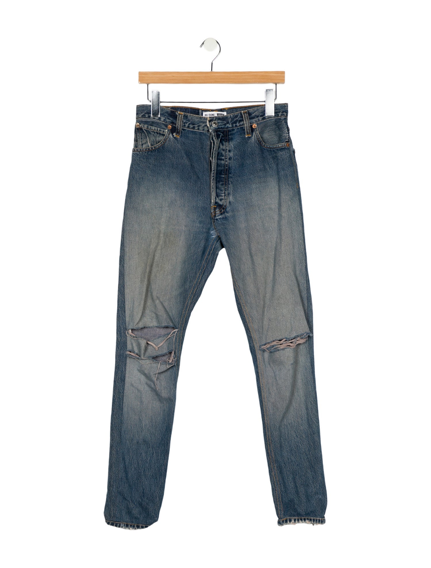 Re/Done X Levis Mid-Rise Straight Leg Jeans