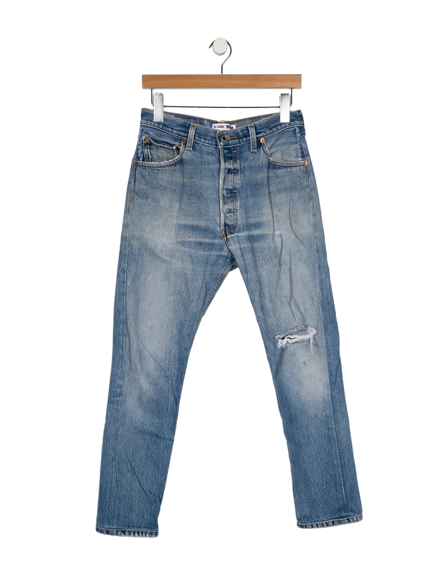 Re/Done X Levis Mid-Rise Straight Leg Jeans