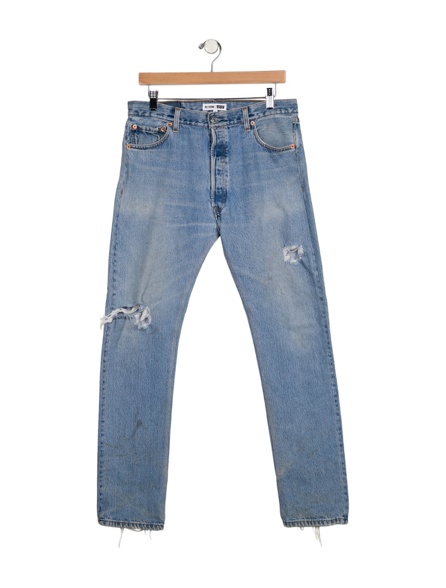 Re/Done X Levis Mid-Rise Straight Leg Jeans