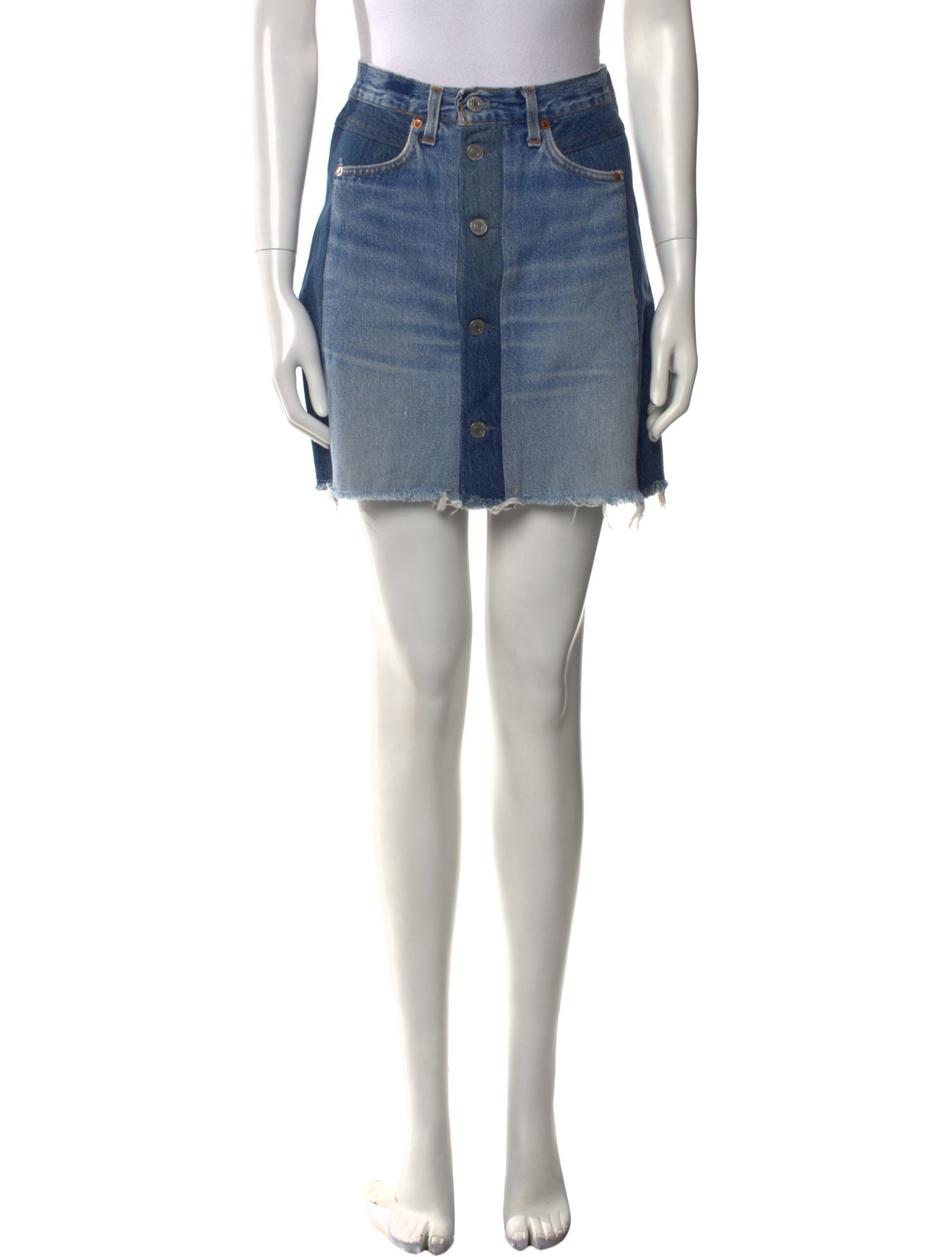 Re/Done X Levis Distressed Accents Mini Skirt