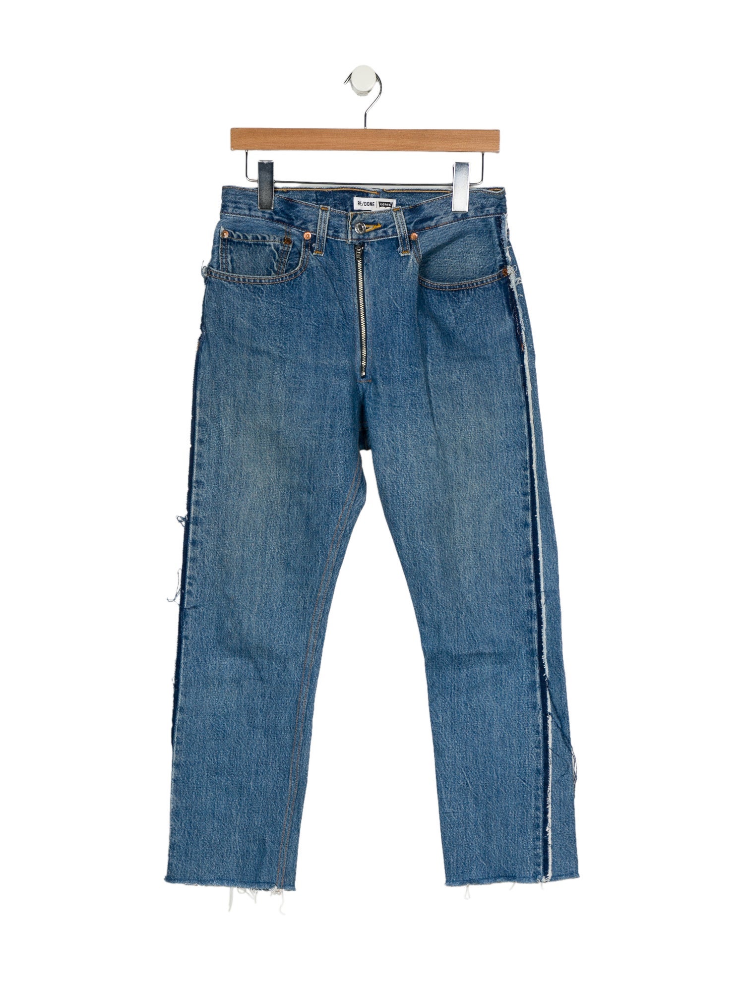 Re/Done X Levis Mid-Rise Straight Leg Jeans
