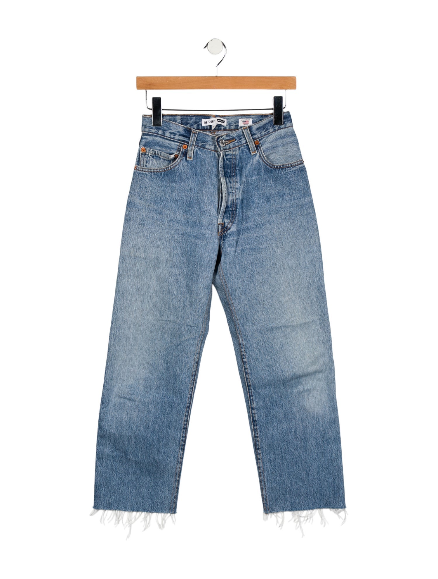 Re/Done X Levis Mid-Rise Straight Leg Jeans
