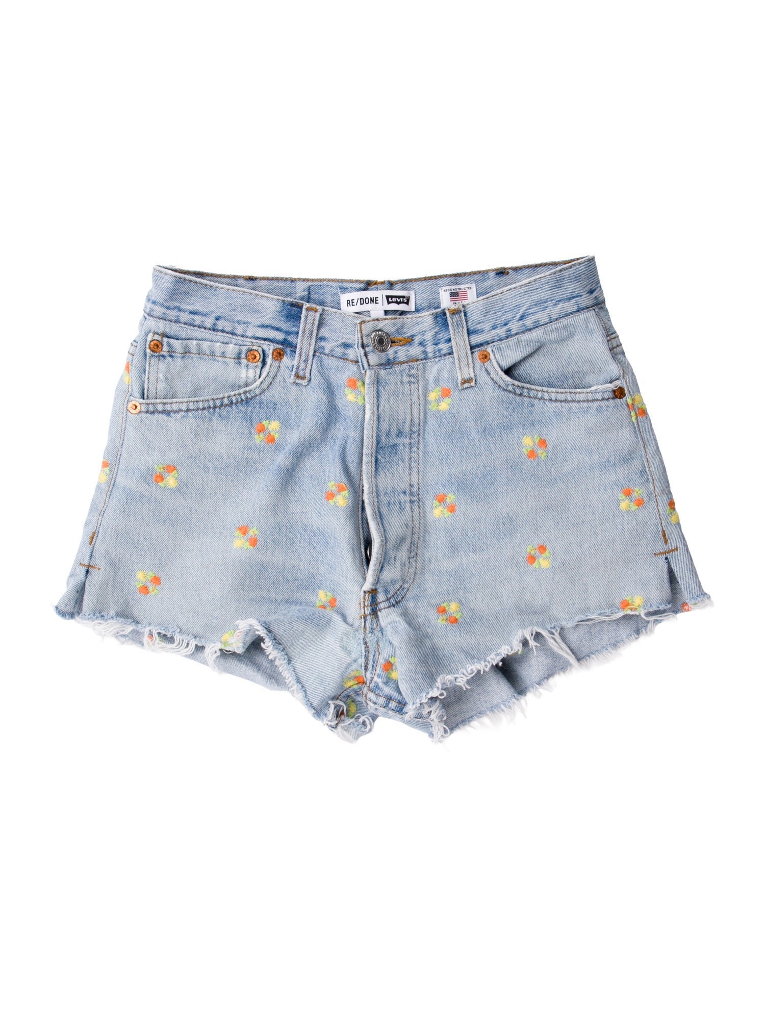 Re/Done X Levis Floral Print Mini Shorts