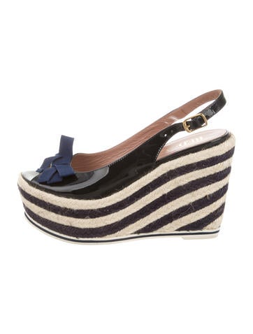 Red Valentino Patent Leather Slingback Wedges