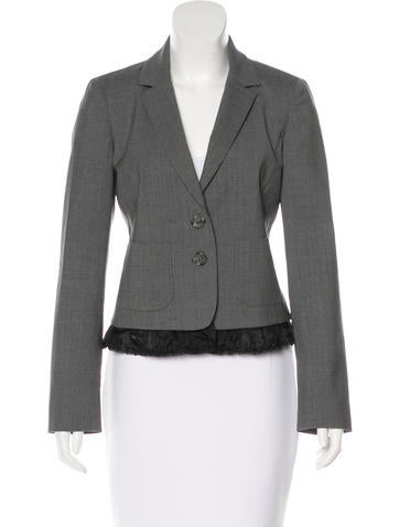 Red Valentino Virgin Wool Houndstooth Blazer