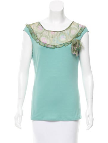 Red Valentino Scoop Neck Sleeveless Top