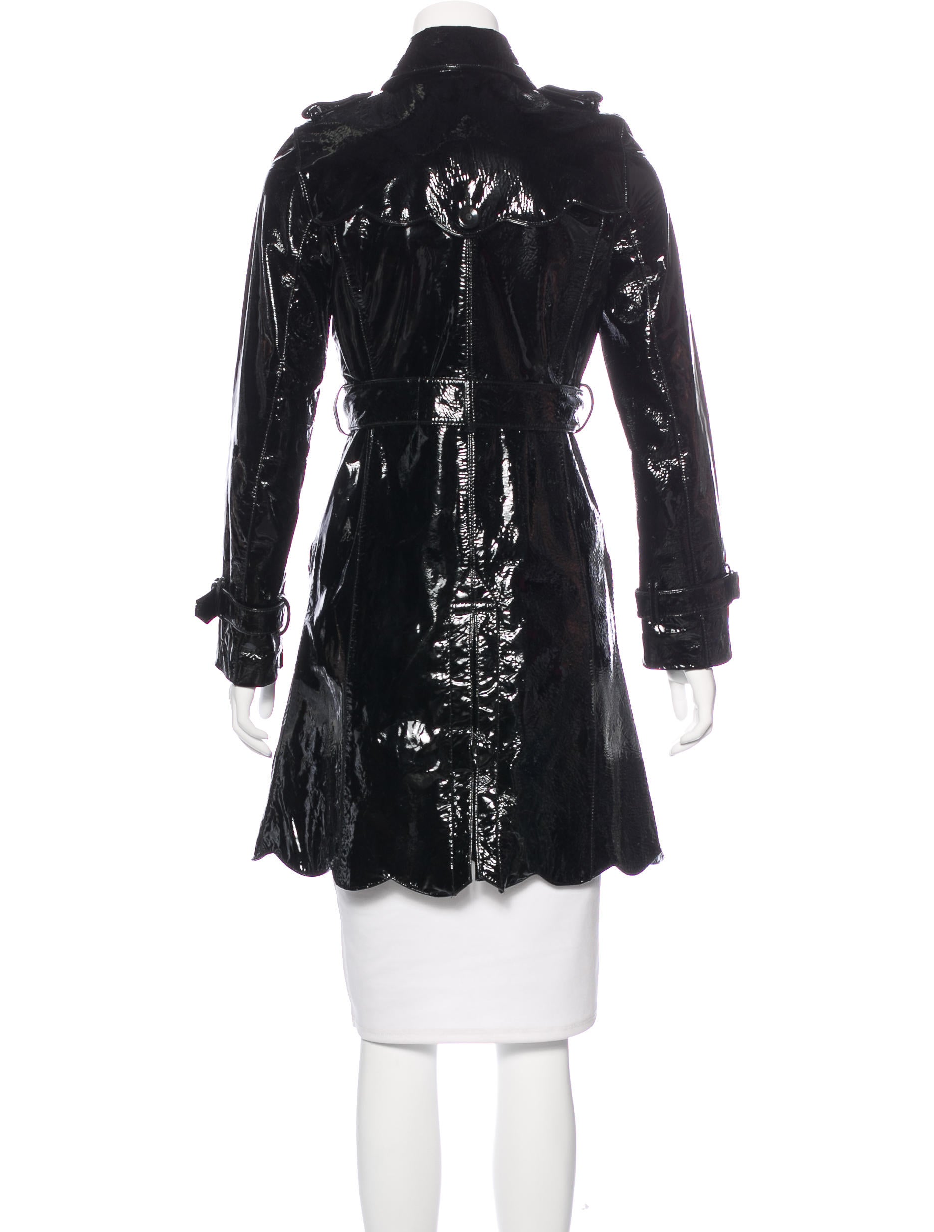 Red Valentino Patent Leather Trench Coat Clothing WRE28491 The