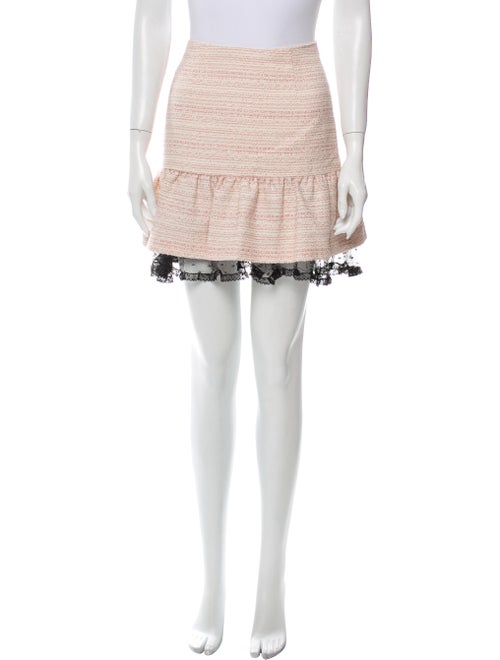 Red Valentino Colorblock Pattern Mini Skirt Red