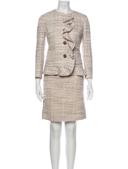 Red Valentino Tweed Pattern Skirt Set Red
