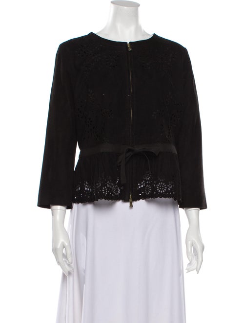 Red Valentino Goat Leather Evening Jacket Red