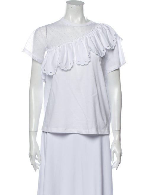 Red Valentino Crew Neck Short Sleeve Blouse Red