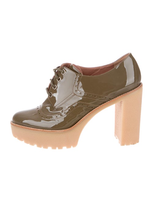 Red Valentino Patent Leather Lace-Up Boots Red