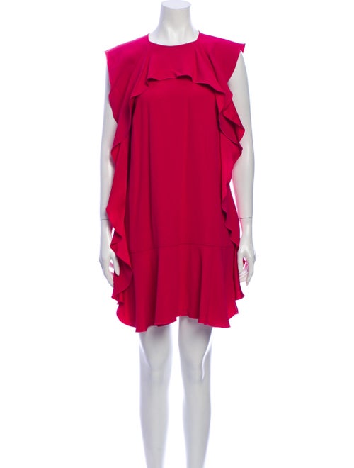 Red Valentino Crew Neck Mini Dress Red